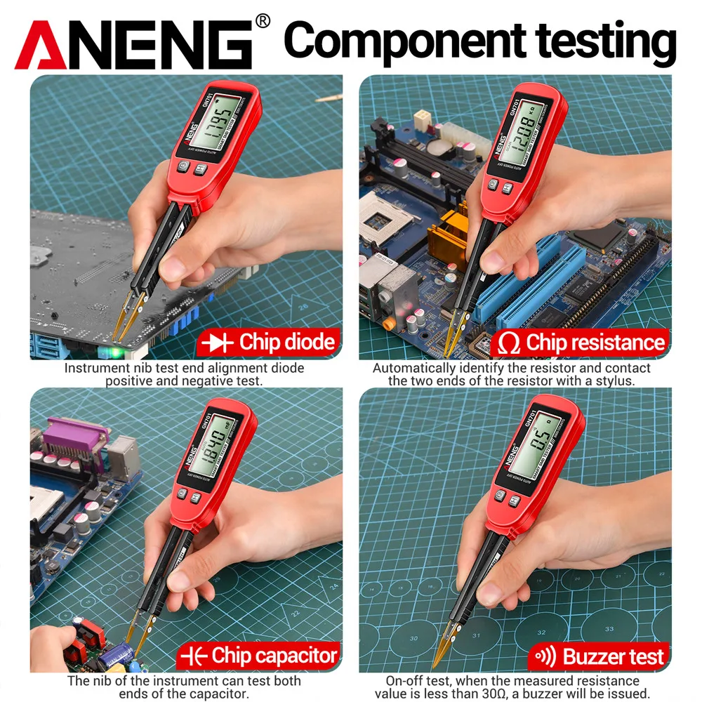 ANENG GN701 cyfrowy inteligentny tester SMD multimetr elektryczny rezystancja pojemność ciągłość dioda miernik testowy narzędzia dla elektryków