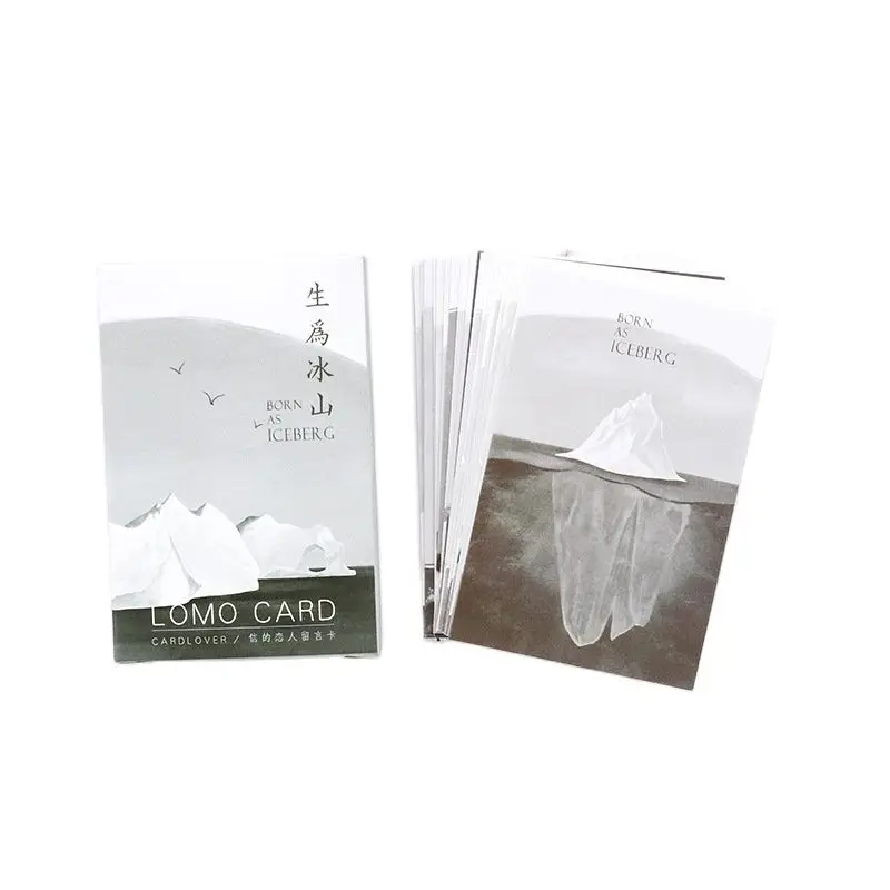 

28 sheets/Set Creative Iceberg series Mini Lomo Postcard /Greeting Card/Birthday Letter Envelope Gift Card Message Card