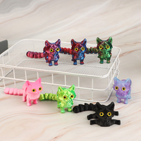 3D Printed Movable Cat Ornaments Colorful Realistic Animals Toy Joints Can Model Cat Model Desktop Decorations Kids Gift