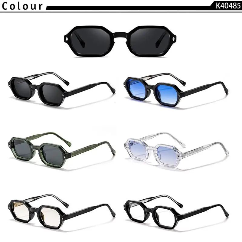 CATERSIDE Polygon-Sonnenbrille, modische Herren-Sonnenbrille mit kleinem Rahmen und Farbverlaufsgläsern für Sommer-Strandpartys, ideale Wahl für Geschenke – Detail 4