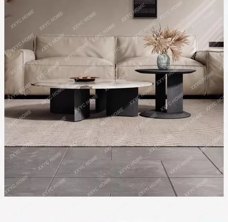 Living room household modern personalized coffee table rock slab small apartment commercial coffee table