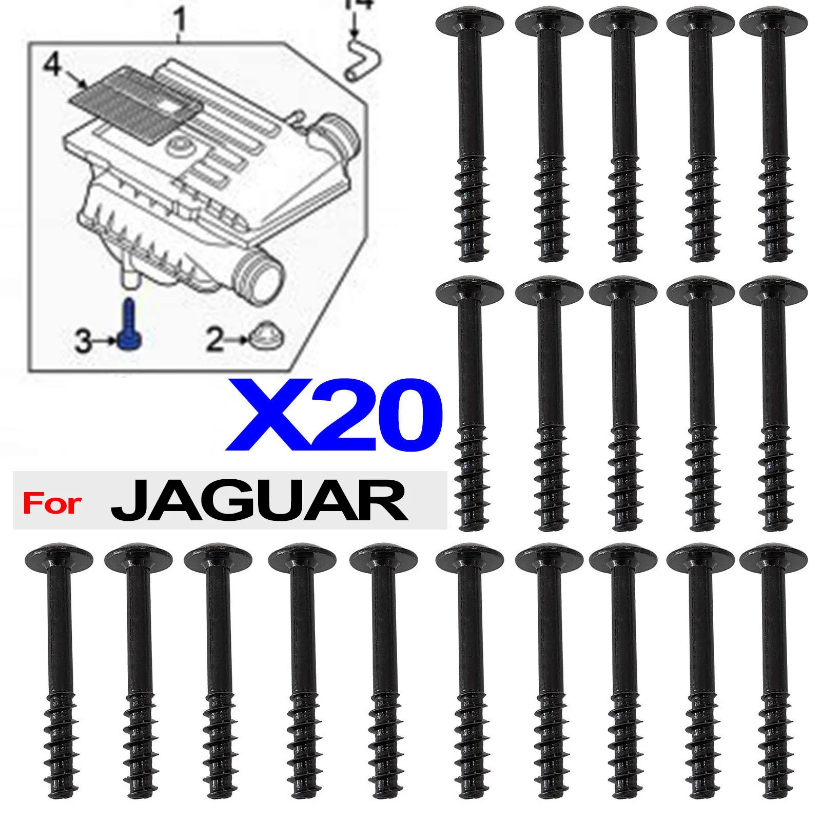 20X For Jaguar X-Type F-PACE XF XE XJ X761 X250 X260 X760 Air Filter Cleaner Intake Box Housing Lid Screw Retainer Bolt C2S11217