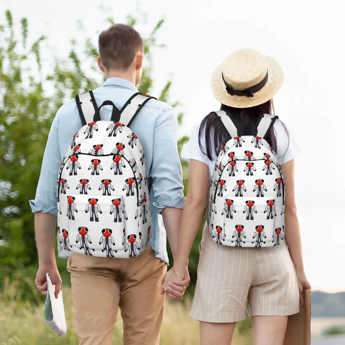Red Scientist Rainbow Friend Student Backpack School Bag Hiking Travel Daypack for Men Women Bookbag Shoulder Bags