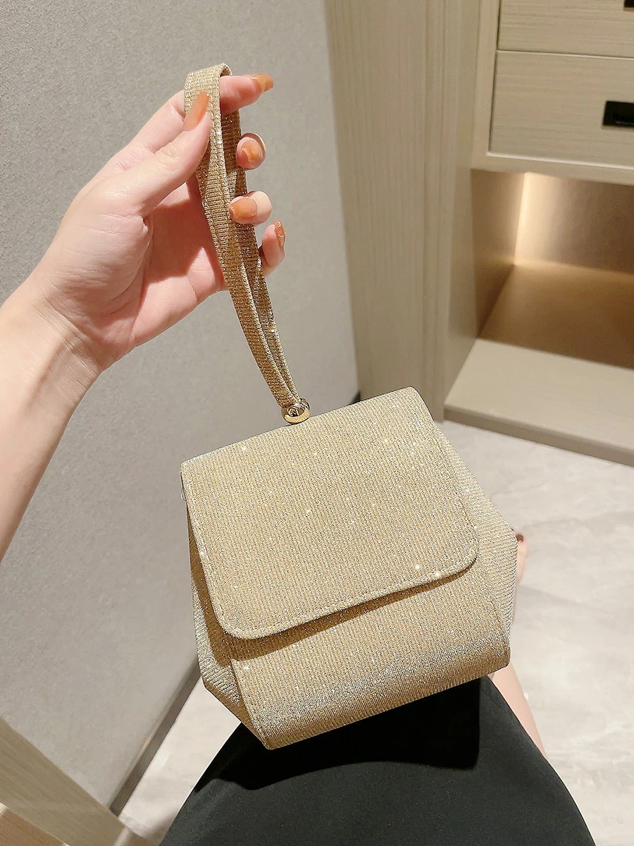 Moda Glitter Jantar Bolsas, Elegante Praça Bolsa Para Mulheres Top Handle Clutch Bolsa Para Casamento À Noite Prom