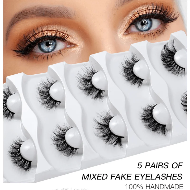 Europäische und amerikanische dicke Wimpern, geschwungene und flauschige künstliche Wimpern, mehrschichtige gemischte hochwertige Imitat-Nerzwimpern