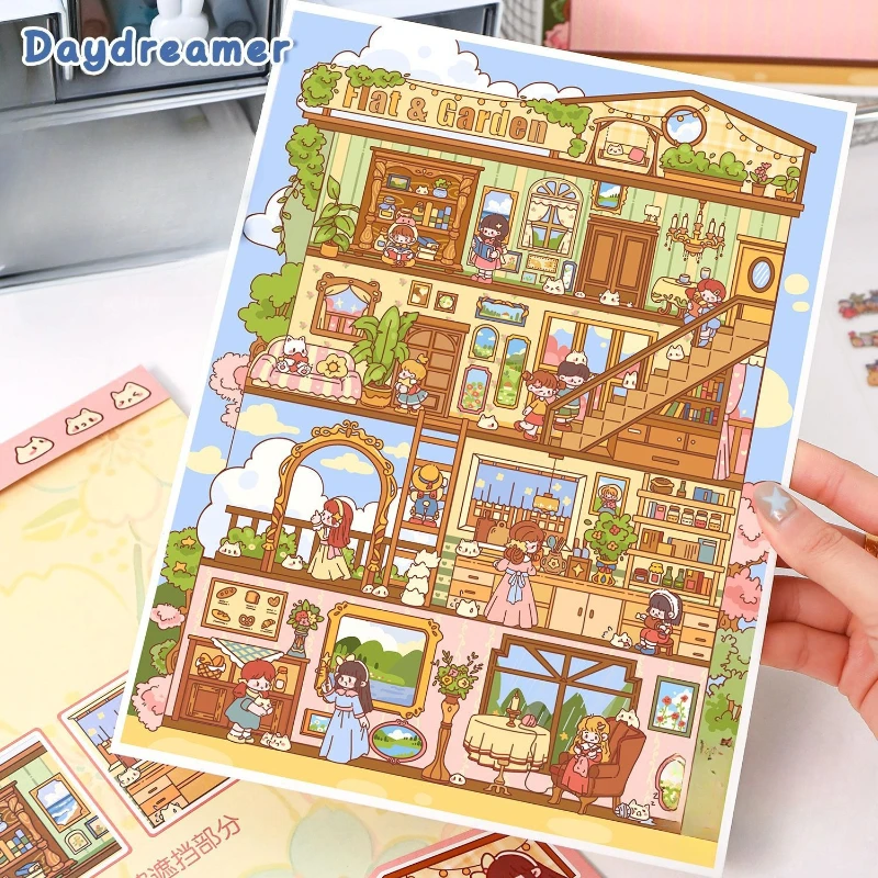 حجم كبير لطيف الكرتون غرفة تخطيط ملصق DIY ديكور المجلات أنيمي المشهد صائق التصميم الإبداعي الاطفال هدية ملصق مجموعة