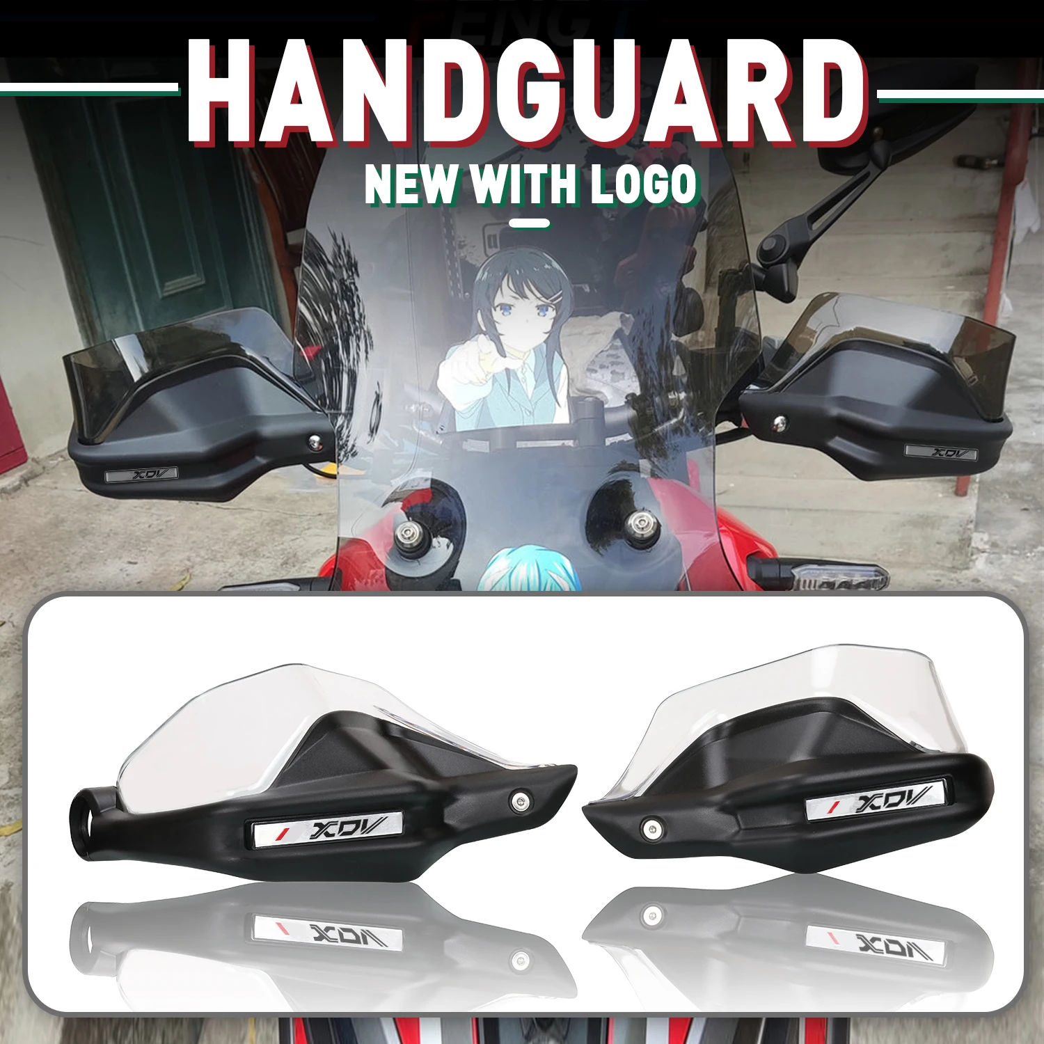 Motorcycle Handguards FOR longjia XDV250si XDV300i with logo XDV Handguard Hand Guards Windshield Guard ounting bracket