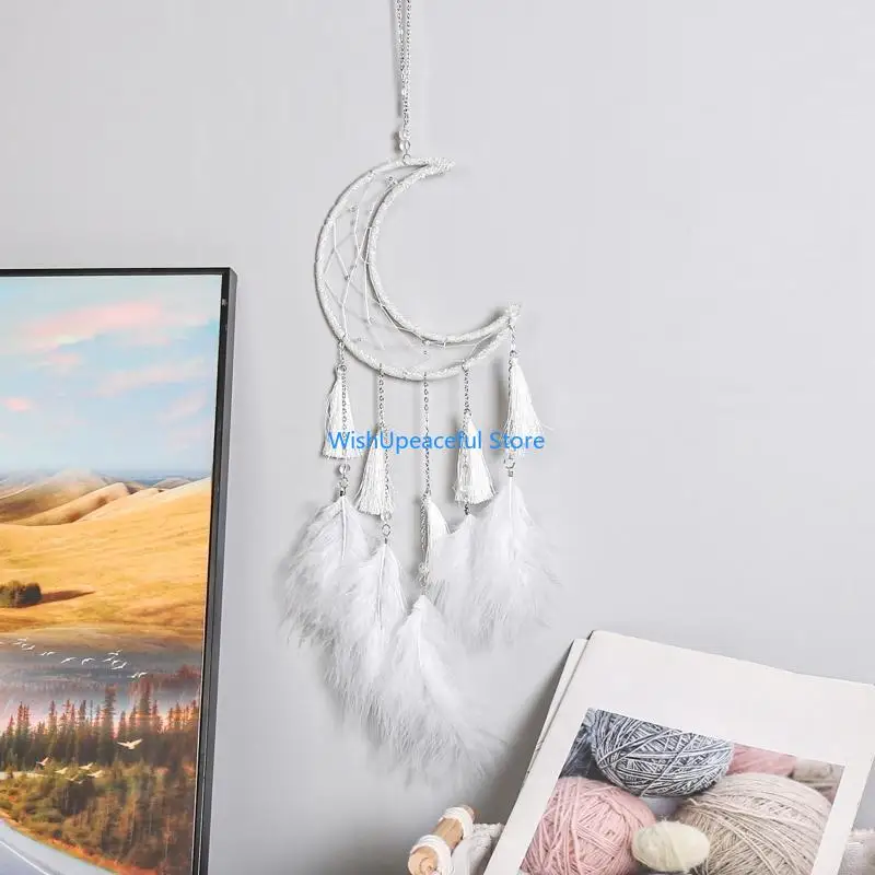 34YA Dream Catcher with White Macrame Wall Hanging for Vintage Wedding Home