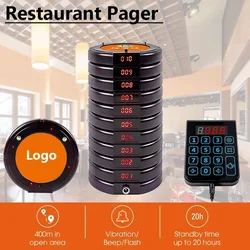 Restaurant Pagers Wireless Calling System 50pcs Vibrator Coaster Buzzer Beeper Receivers Queuing For Coffee Food Truck Bar Hotel