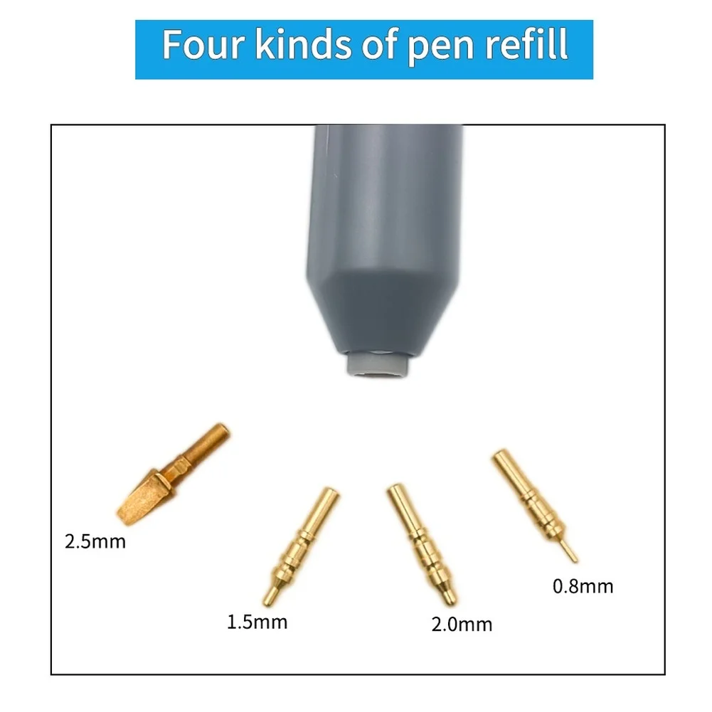 

USB Powered Hot Foil Stamping Pen with 4 Changeable Tips for Decorative Foil Elements on Paper Fabric and Leather