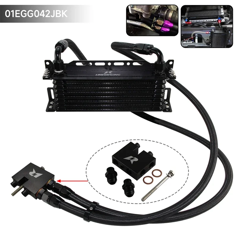 

AN10 7/10/13/15 Row Japanese Oil Cooler w/Bracket Hose Kit For BMW 3 Series N54 Engine 135i E82 335i E90 E92 E93 2006-2011 Black