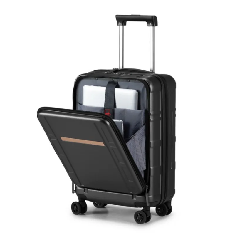 Front Opening 20 Inch Luggage Expandable ABS-PC Trolley Case Quiet Wheels Sturdy Frame Aluminum Exterior Trolley Rod