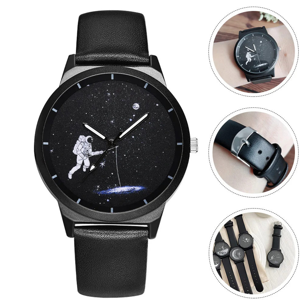DEARMAMY Astronaut Analog Watch for Women Men Alloy Sport Wristwatch Ladies Hand Clock Waterproof Fashion