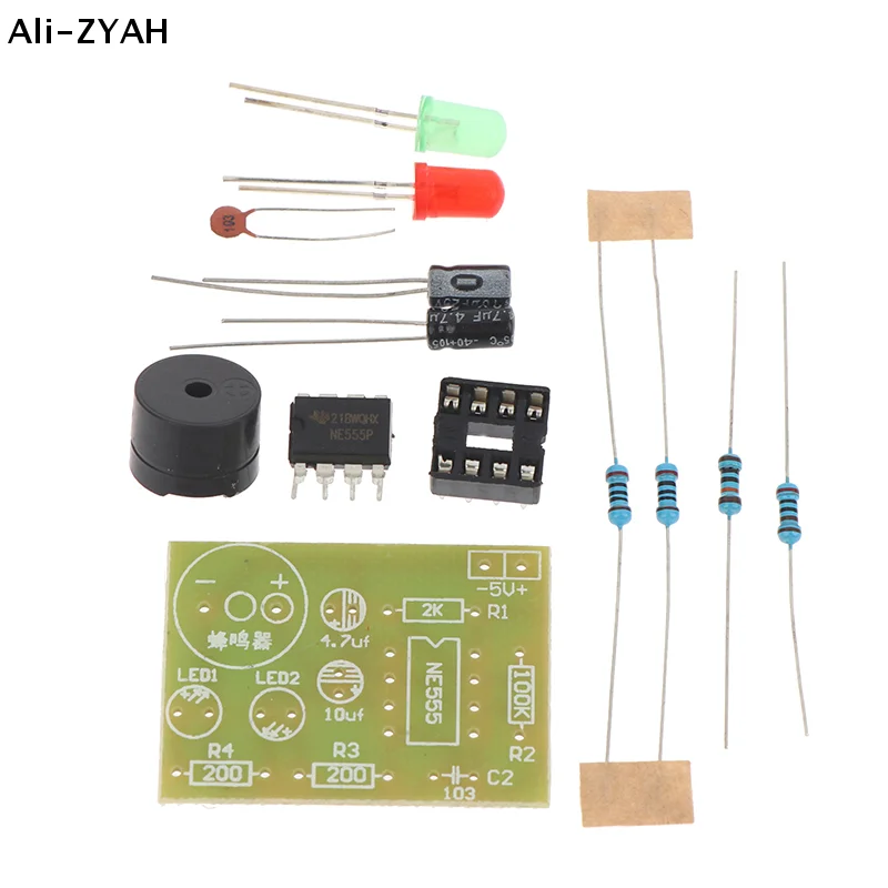 【ZYH】NE555 DIY Kit LED Flasher & Signal Generator Circuit With PCB For Electronics Education & Solder Practice