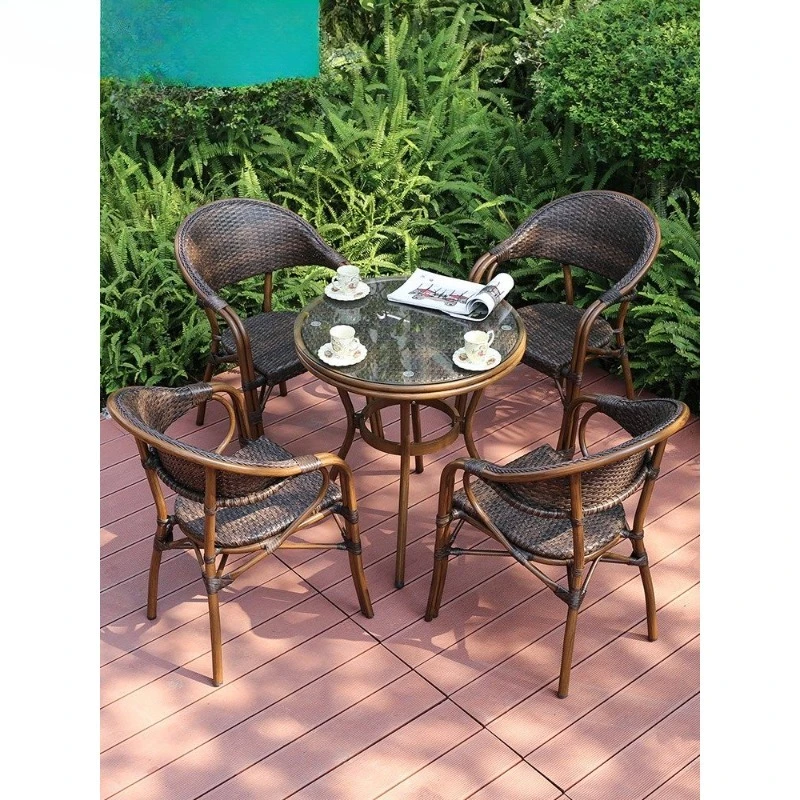 

Outdoor Tables and Chairs, Courtyard Garden Furniture, Outdoor Balcony Rattan Chair Three-piece Set, Simple