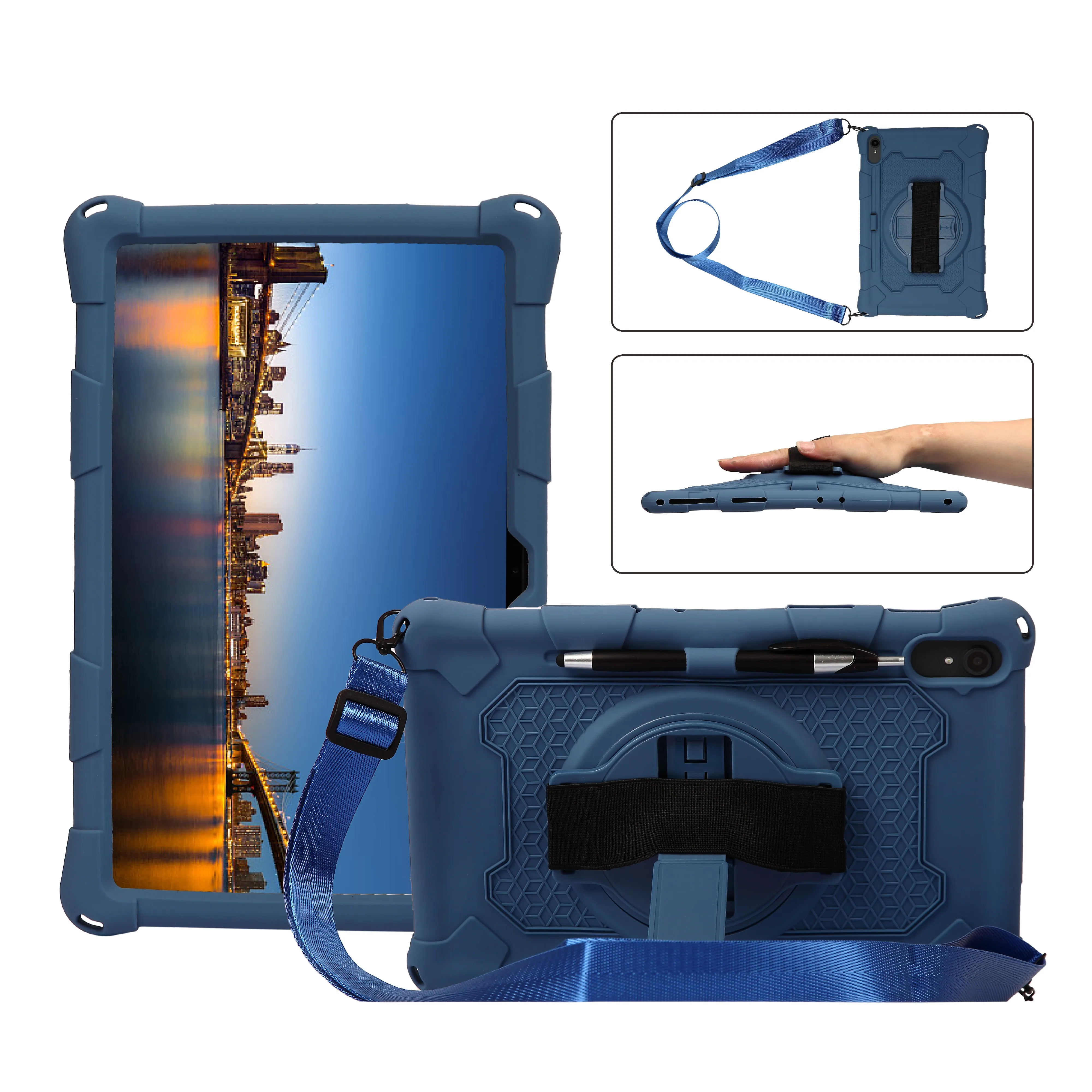 

For Huawei Matepad 11 V7Pro T5 M5 Lite MediaPad M6 8.4 M5 Lite 8.0 Silica gel Hand-held Stand With Shoulder Straps Tablet Cover