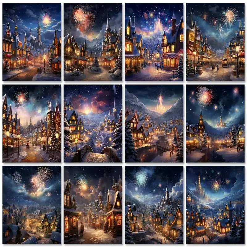 

GATYZTORY 5D Diy Diamond Painting City Embroidery Landscape Full Drill Mosaic Scenery Cross Stitch Kits Needlework Home Decor