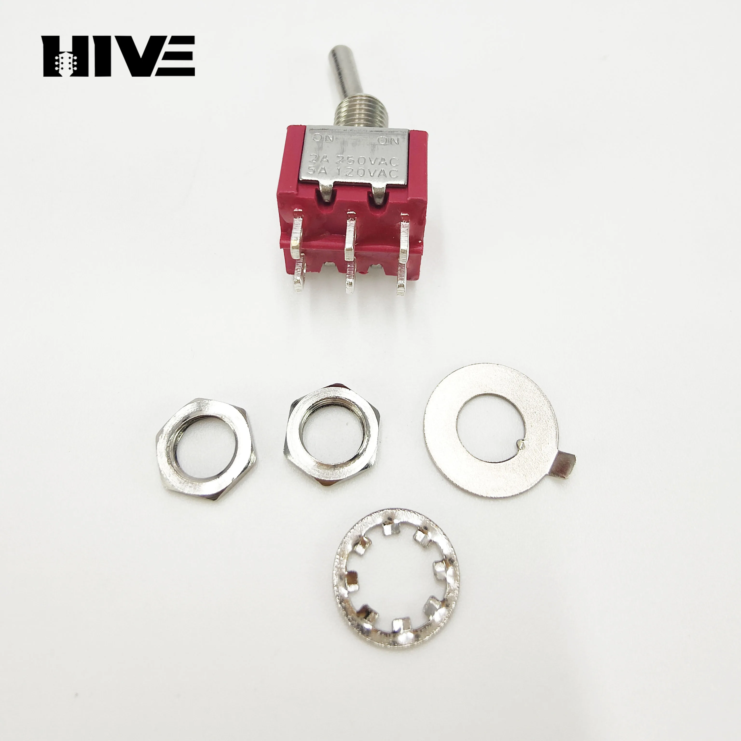 1Pc Small Toggle Switch Toggle Swing Toggle Switch Two-Position 6-pin Swing Toggle Switch Guitar accessories