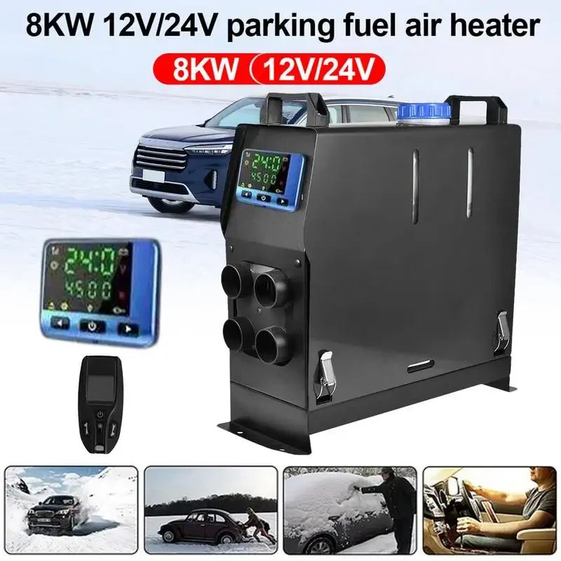 12V 8KW Car Diesel Heater Fuel-operated Low Noise Dry Parking Remote Webasto Seat Heating Fans Without Turning on The Engine