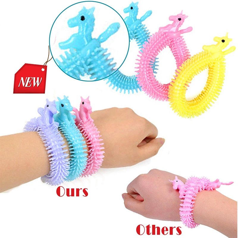 

Children's Cartoon Unicorn Animal Bracelet Pull-along Set Tpr Soft Rubber Stress Relief Children's Toys Fun Toys