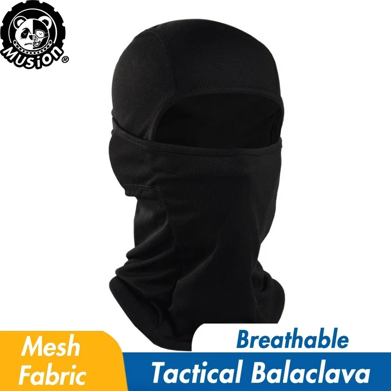 Musion Black Mesh Breathable Balaclava Motorcycle Face Mask Headwear for Training of Cycling Outdoor Sport