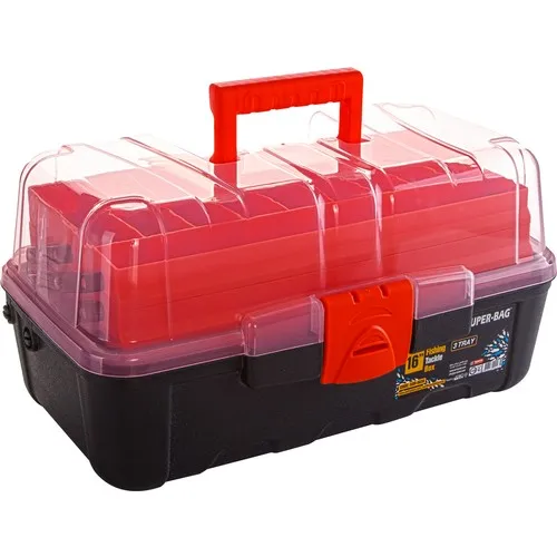 Super Bag 3 Layer Fishing Tool Bag Red 16 \