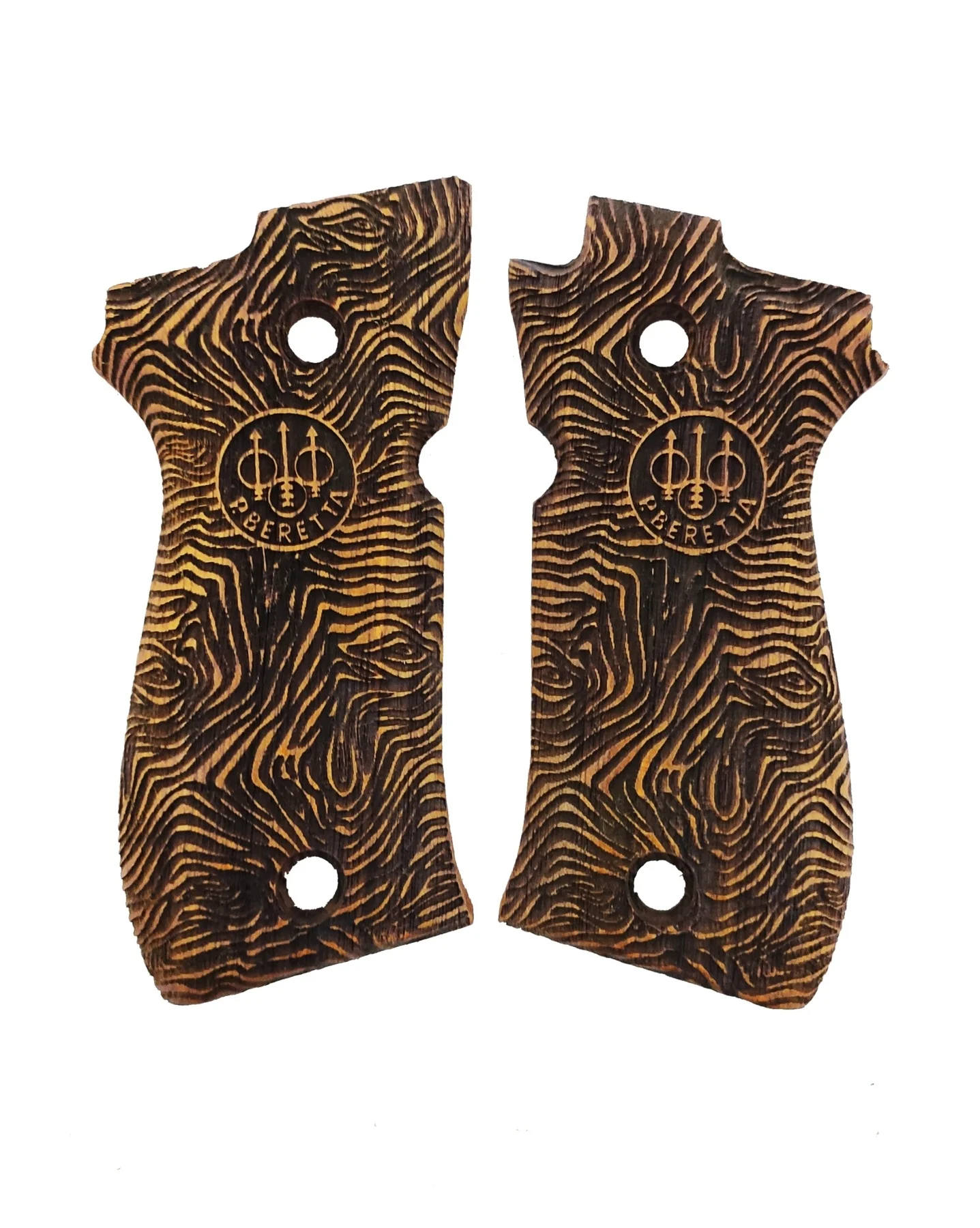 Beretta 81FS, 84FS, 85FS Compatible Custom Production Laser Cut Wooden Grip Mod8