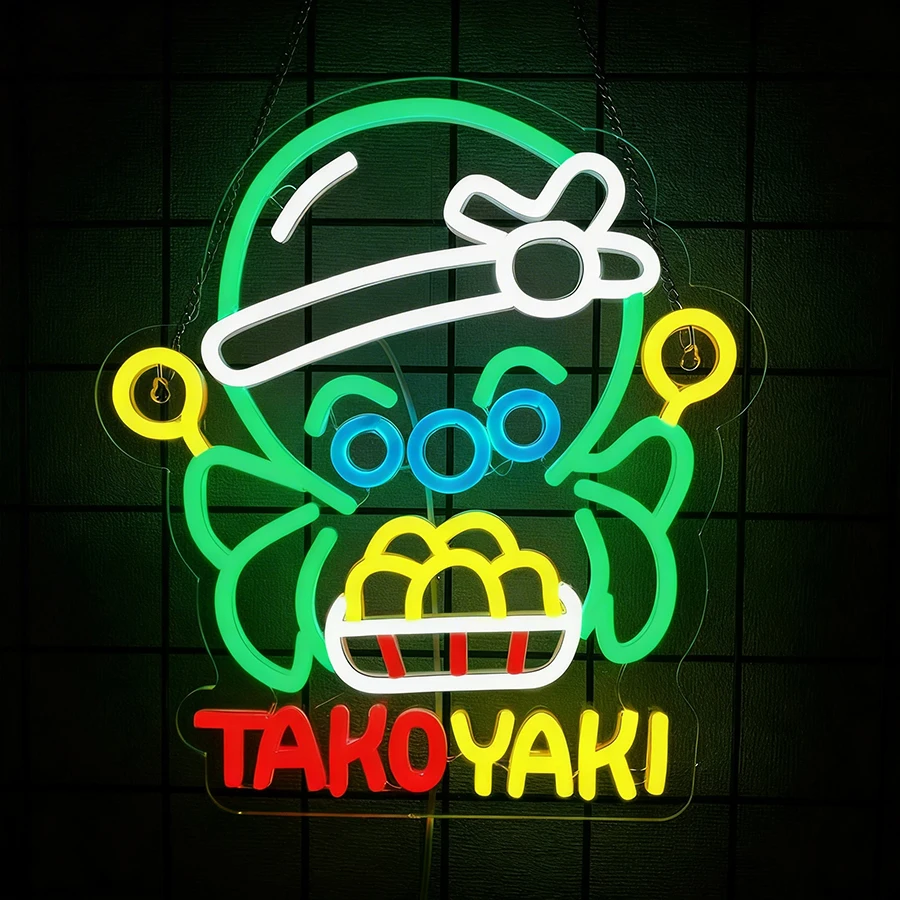 Takoyaki Octopus Ball Neon Light LED  for Japanese Street Food Shop Anime Sushi Bar Cafe Kitchen Bar Gift Japanese Culture Lover view 4