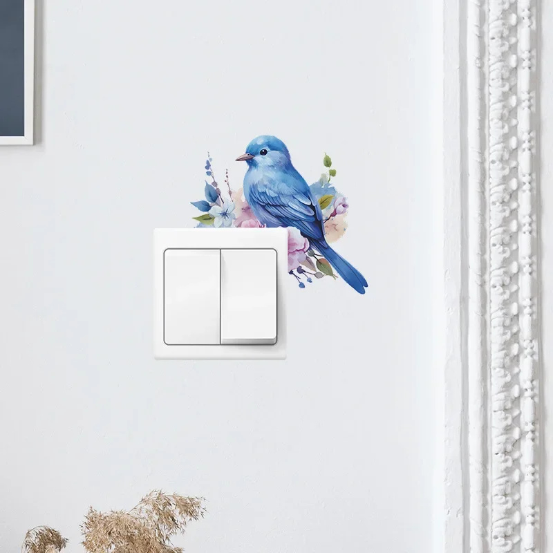 1 Piece Playful Avian Design Featuring Lush Foliage and Blooms Ideal for Walls Furniture or Windows Durable PVC Adhesive Decal E