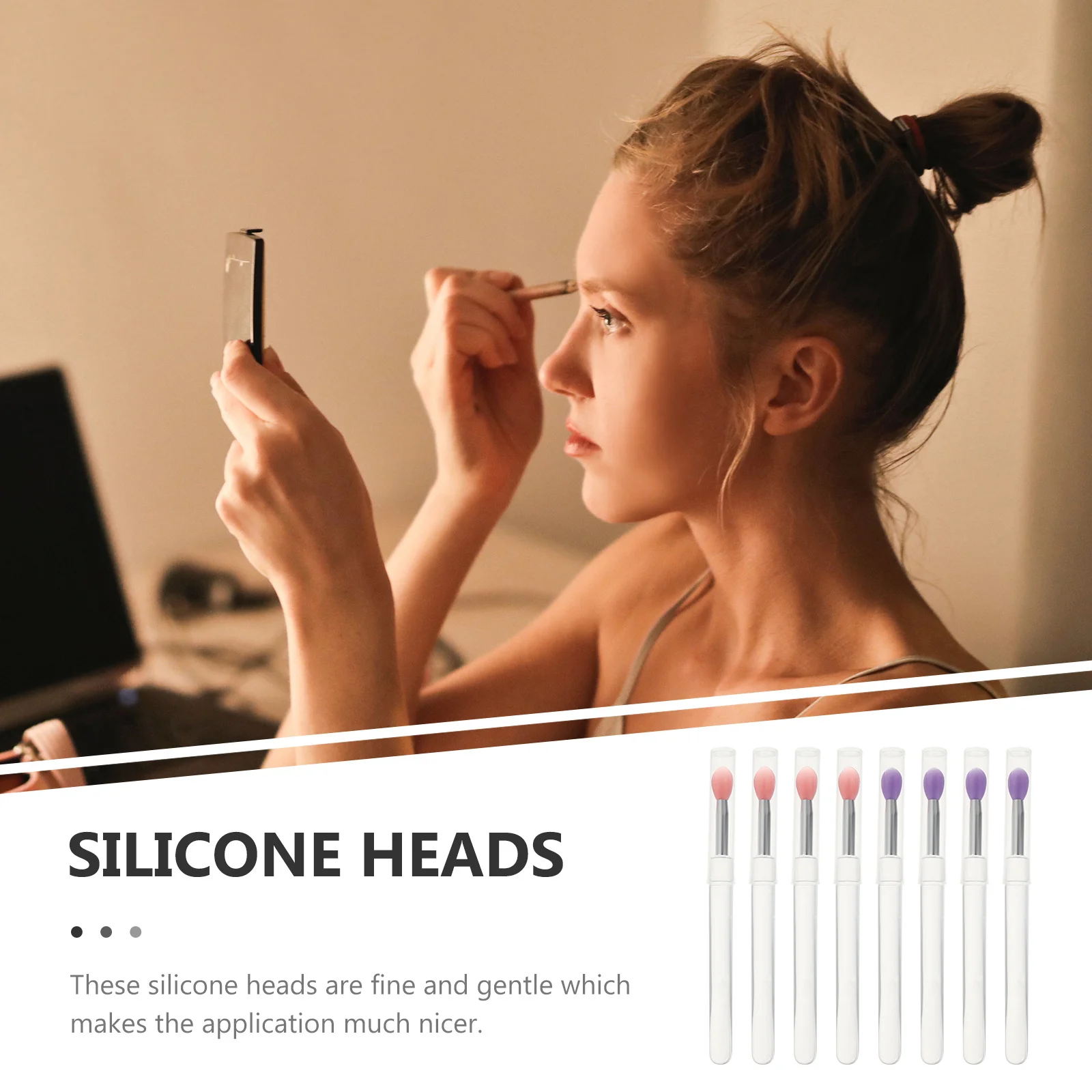 8 قطع من أدوات توزيع قناع الشفاه السيليكون لظلال العيون لتطبيق المكياج الناعم المحمول بحجم السفر وأحمر الشفاه الدقيق #6