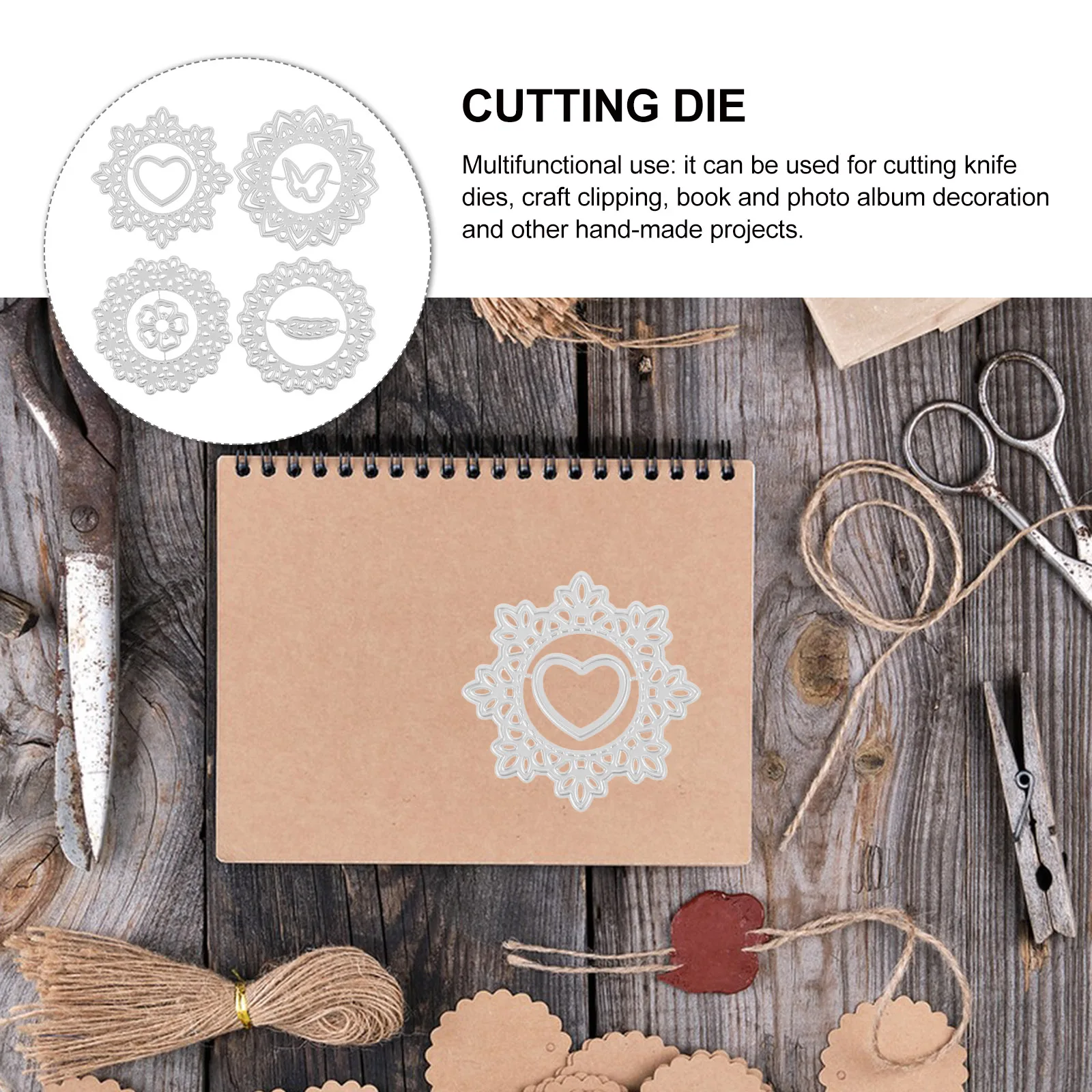 

4Pcs Metal Cutting Dies for Card Making Durable Die Cuts Scrapbook Embossing Stencils DIY Craft Supplies Die Cutting Plates