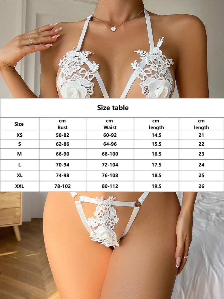 Sexy Lace Floral Lingerie Woman Hot See Through Underwear Embroidery Rose Exotic Set Open Anal Hollow Bra Onlyfan Erotic Apparel image 6