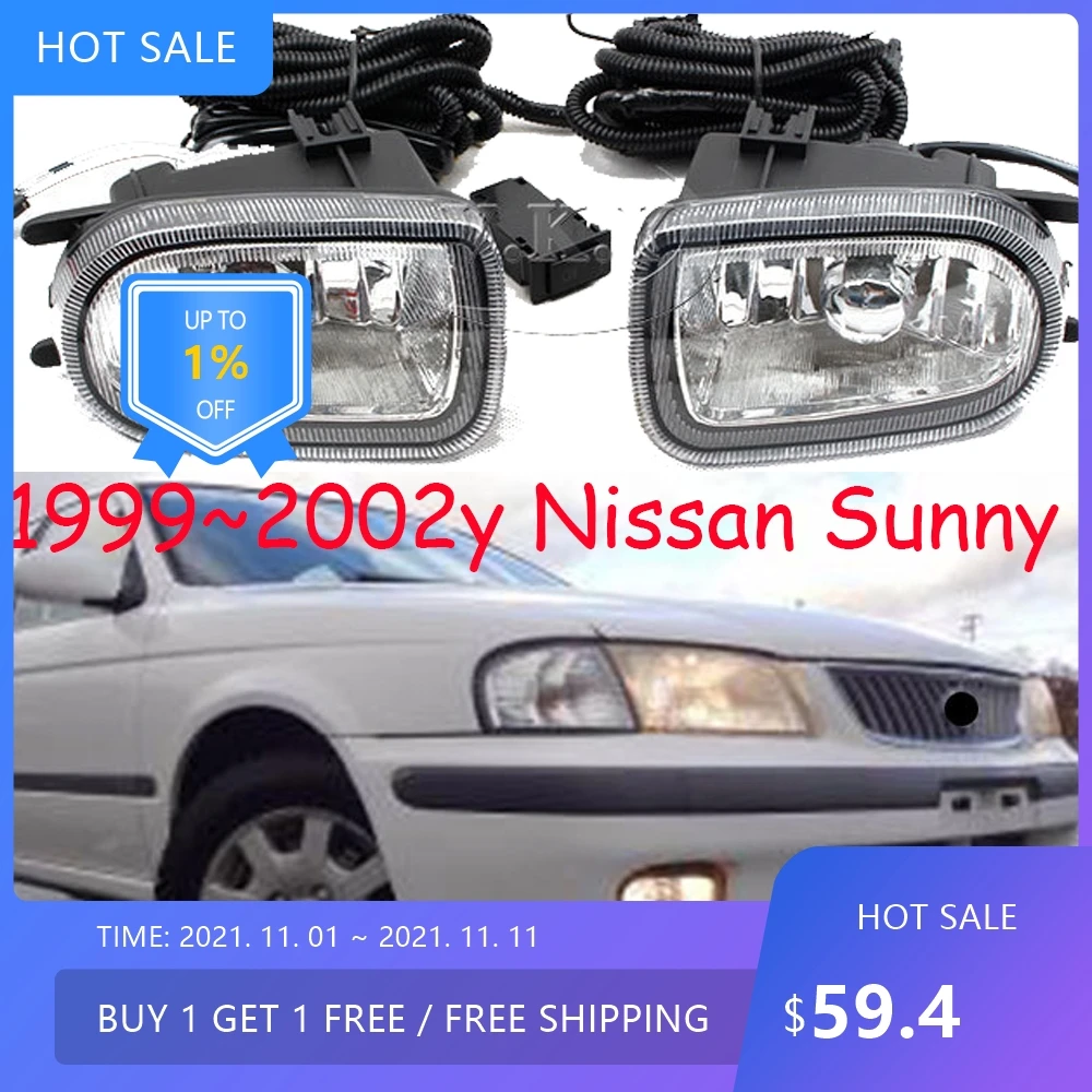 Faro de parachoques automático Nisan Sunny luz antiniebla sentra almera 1999 ~ 2002y accesorios para automóviles bombilla halógena faro soleado automático
