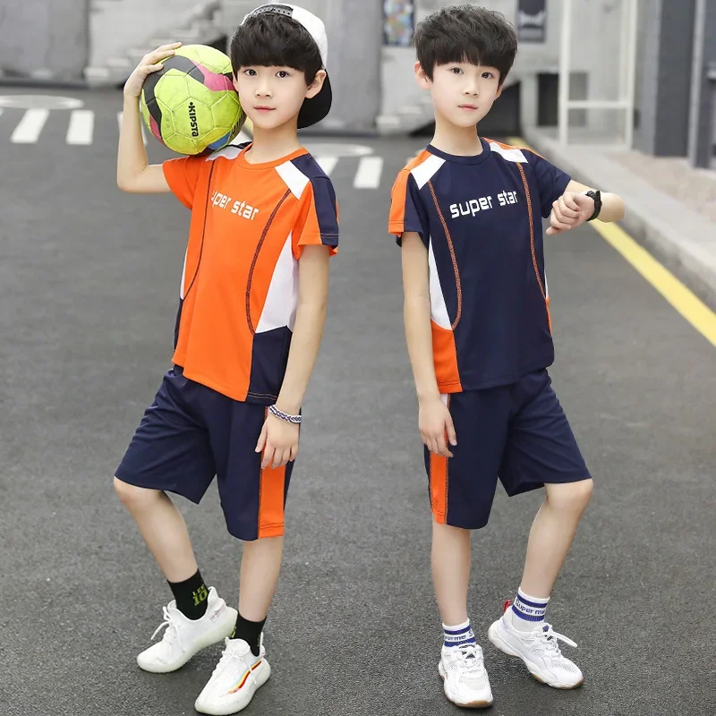 

2024 Summer Boys Clothes Sets Sports Outfit T-shirt + Pants Kids Boy Clothing Casual Children Tracksuit Teen 4 6 8 9 10 12 Years