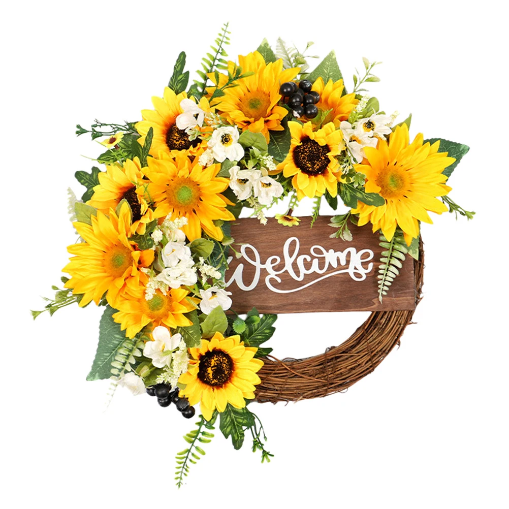 

Artificial Sunflower Wreath Decorations High Quality DurableWedding Party Hanging Not Fade Long Use Flower Garland