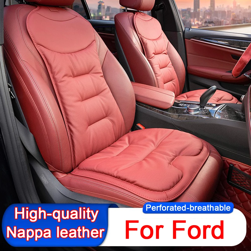 

Car Seat Cushion Nappa leather Soft Car Seat Covers Universal For Ford Focus MK3 MK5 Mondeo Explorer Ecosport Fiesta Kuga F150
