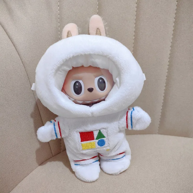 Clothes For Labubu Dolls 17cm Cute Mini Doll's Outfit Accessories Sweater Hoodie Clothing Astronaut Mask Spacesuit