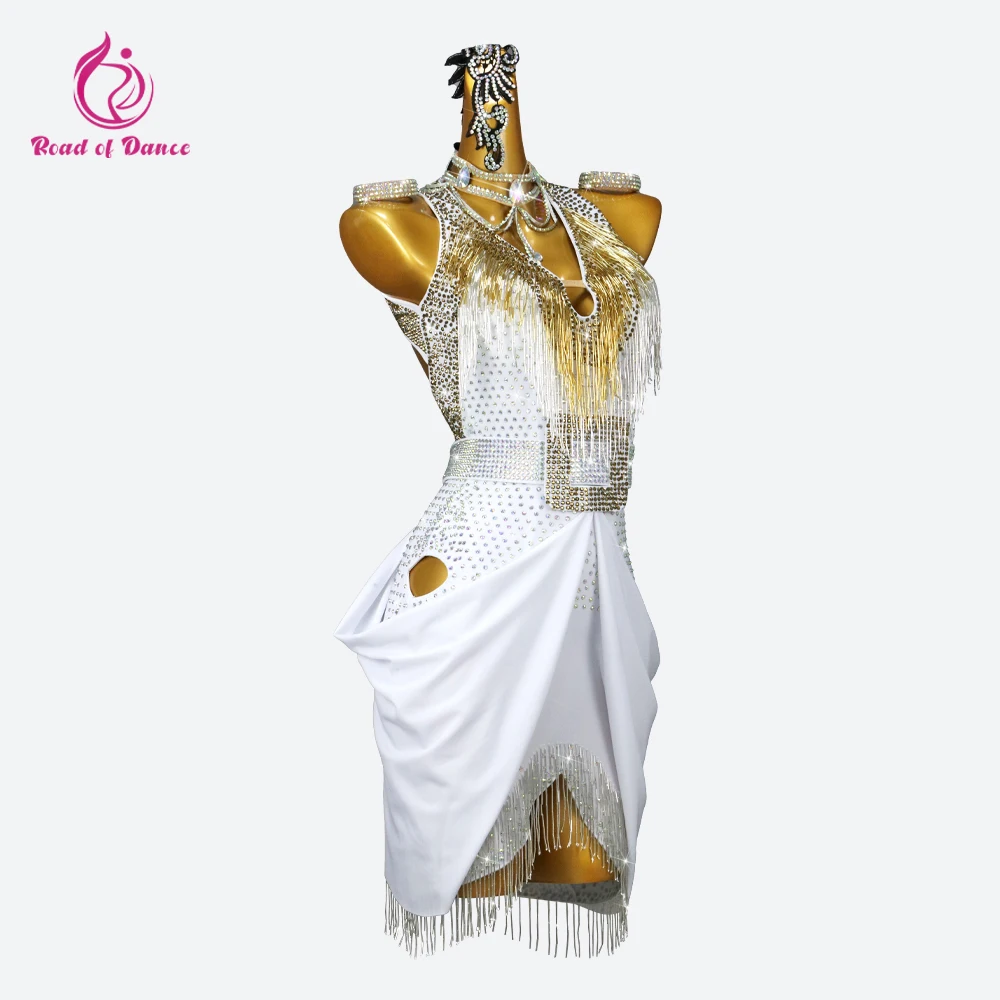 Abiti da festa Abito da ballo latino 2025 Midi Abito da sera da donna Sala da ballo Gonna da ballo sexy Pratica Costumi da ballo da sera per ragazze