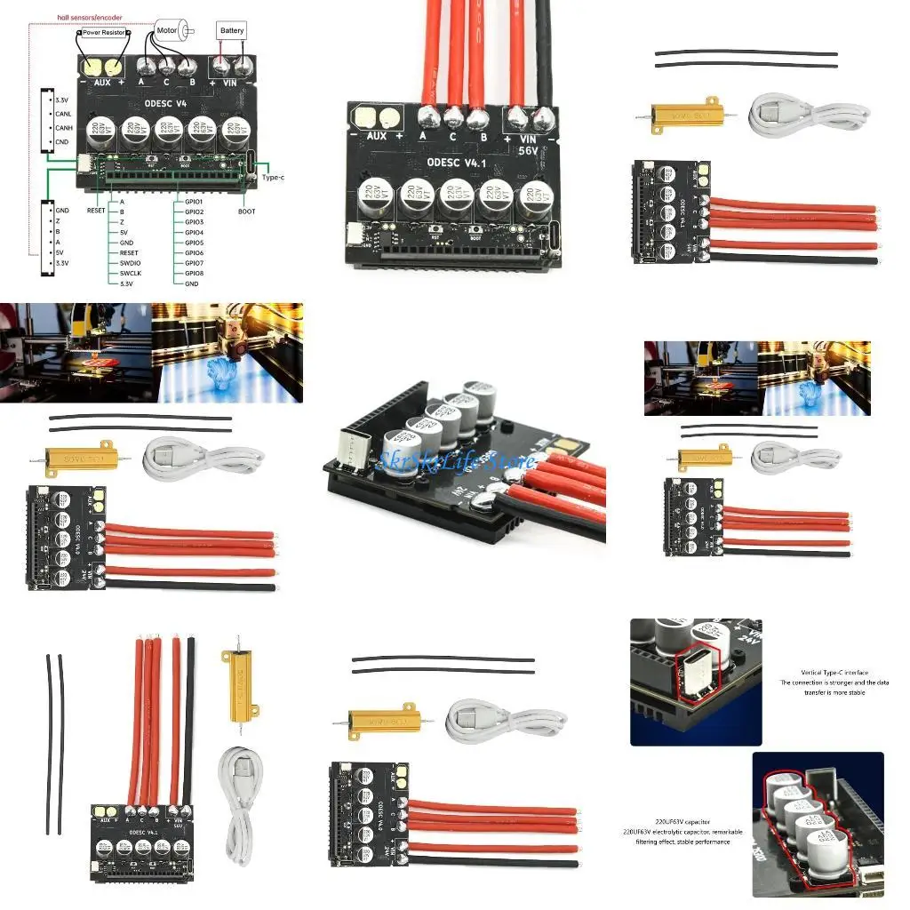 

E65E ODESC V4.0 Single Drive Brushless Motor Controller On Effivient Cooling