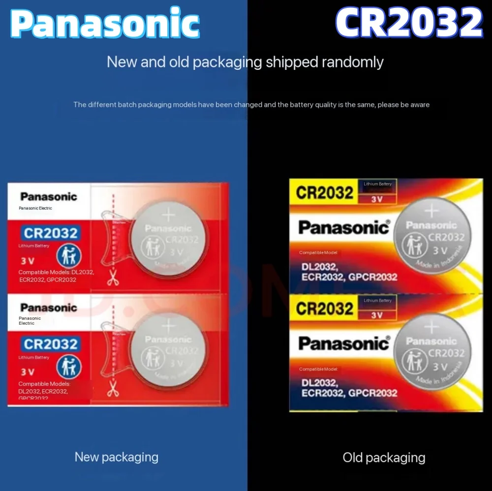 Batería de litio original Panasonic CR2032 3V ECR2032 CR 2032 para reloj, placa base, báscula, botón, pilas tipo botón