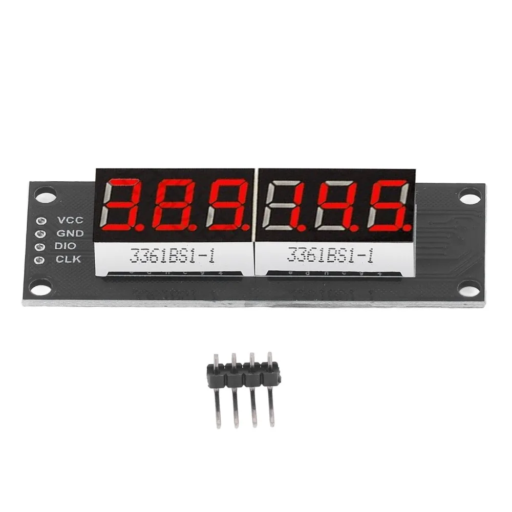 

TM1637 Driver IC 6 Digit 7 Segment Display Module 0.36in Red LED Digital Tube 5V with Pin Header Digital Optoelectronic Module