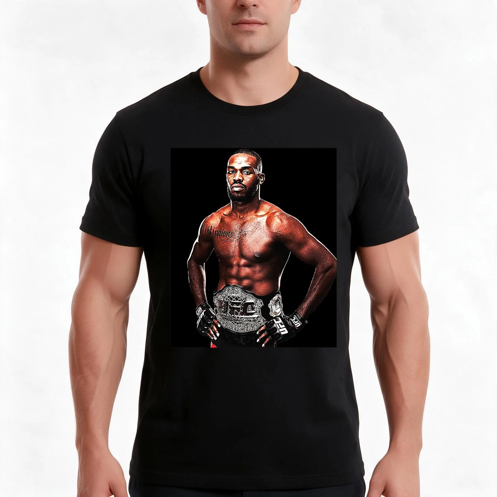 Oeuvre de Jon Jones classique T-Shirt, Summer Casual Cotton Tee, Oversized Streetwear Tops, Vintage Graphic Print, 100% Cotton