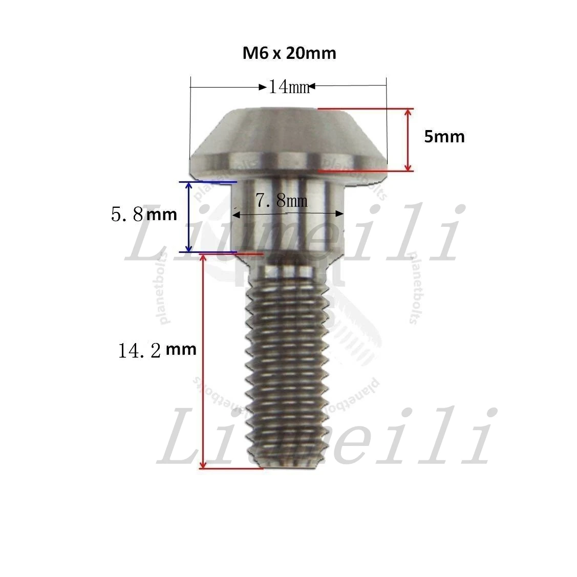 Liumeili Titanium Ti M6X20mm Motorcycle Brake Rotor Bolts Fit For Suzuki/Yamaha Motor Bike Screws Accessory 1pc
