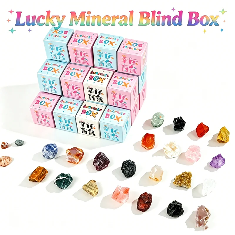 1/3/6/9/15PCS Natural Crystal Mineral Blind Box Healing Energy Stones Yoga Party Favors Kid Gift Natural Stones Craft Home Decor