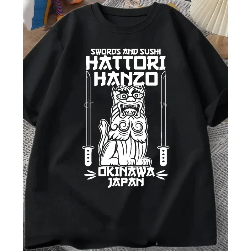 Hattori Hanzo Red Sword Sushi Kill Bill Okinawa Japan Tarantino Round Neck Cotton Short Sleeve Loose Fashion Street Wear