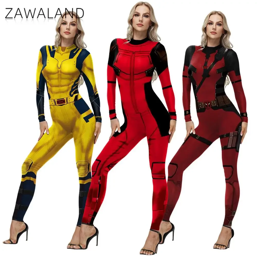 

Wolverine Superhero Women Men Cosplay Zentai Bodysuit 3D Print Halloween Costume Festival Party Catsuit Fancy Performance Outfit