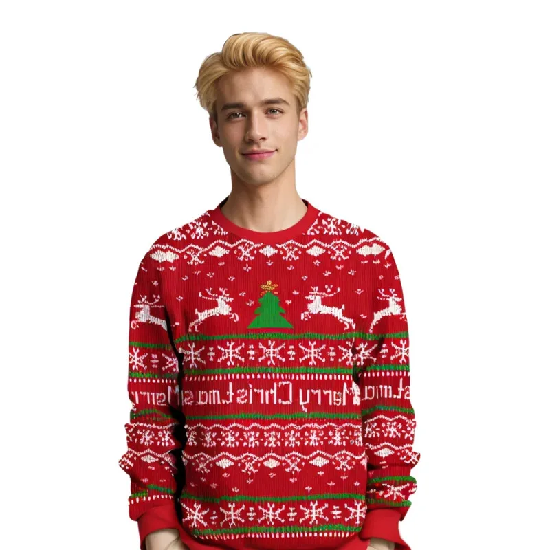 

Fall Winter Unisex's Plus Size 3XL Ugly Christmas Printed Pullover Funny Casual Holiday Party Xmas Sweatshirt for Women Men 2024