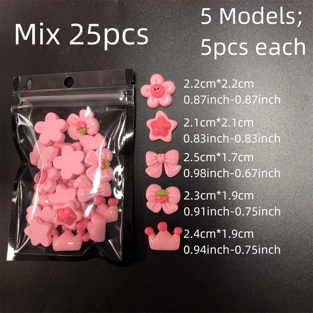 30Pcs Fasnionable Mixed Cute Resin Cartoon Bunny Bear Accessories Nail Charms Art Ice cream cake Barbie donut candy Decorations