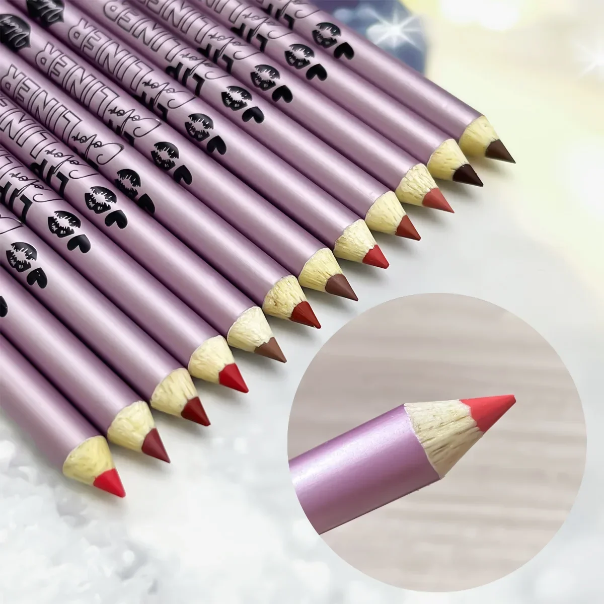 12 colori Lip Liner Suit opaco impermeabile non sbava rossetto nudo penna gancio per trucco sexy rossetto rosso matita per trucco a lunga durata