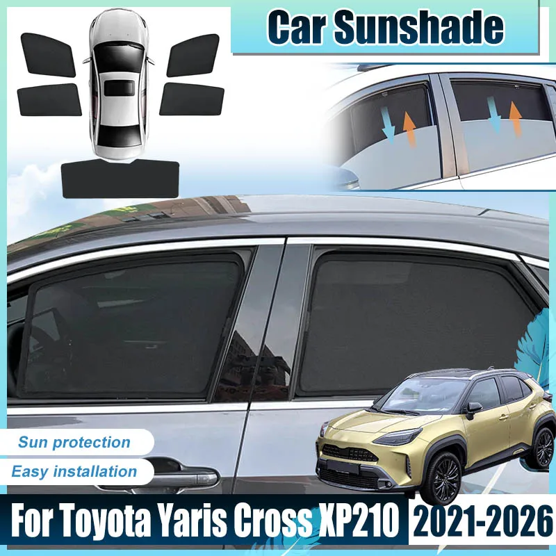 For Toyota Yaris Cross Accessories XP210 2021-2026 2024 2025 2022 Car Window SunShade Cover Net light Shield UV Protector Baffle